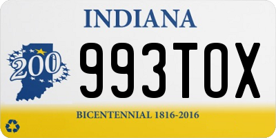 IN license plate 993TOX