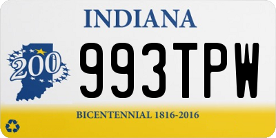 IN license plate 993TPW