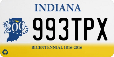 IN license plate 993TPX