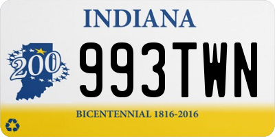 IN license plate 993TWN