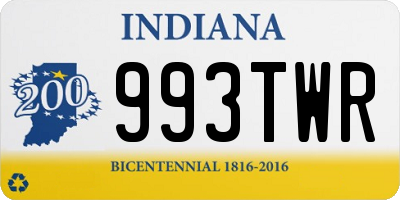 IN license plate 993TWR