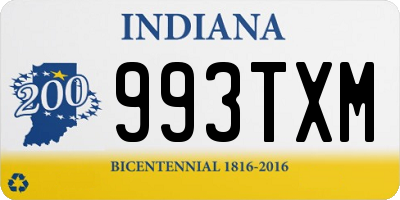 IN license plate 993TXM