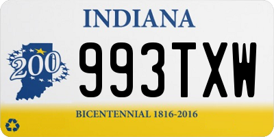 IN license plate 993TXW