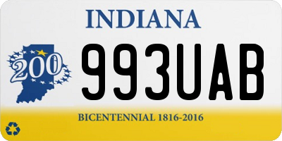 IN license plate 993UAB