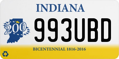 IN license plate 993UBD