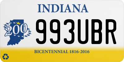 IN license plate 993UBR