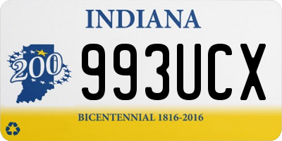 IN license plate 993UCX