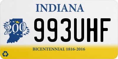 IN license plate 993UHF