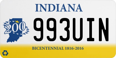 IN license plate 993UIN