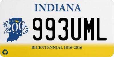 IN license plate 993UML