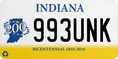 IN license plate 993UNK