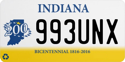 IN license plate 993UNX