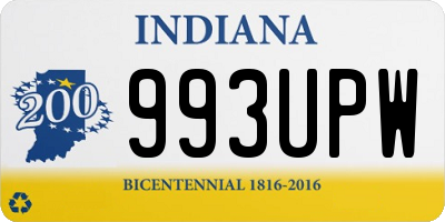 IN license plate 993UPW