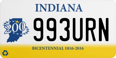 IN license plate 993URN