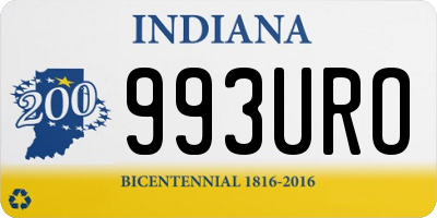 IN license plate 993URO