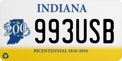 IN license plate 993USB