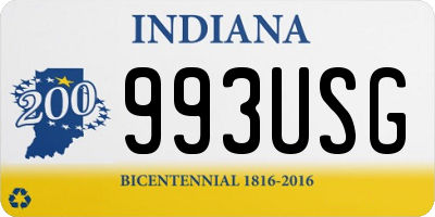 IN license plate 993USG
