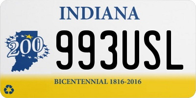 IN license plate 993USL