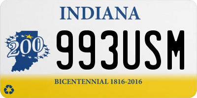 IN license plate 993USM