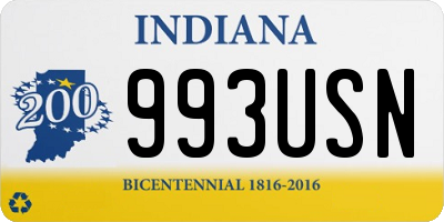 IN license plate 993USN