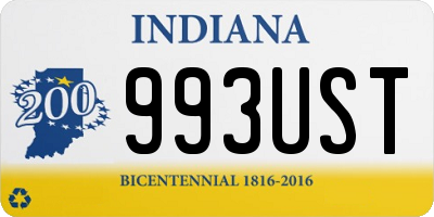 IN license plate 993UST