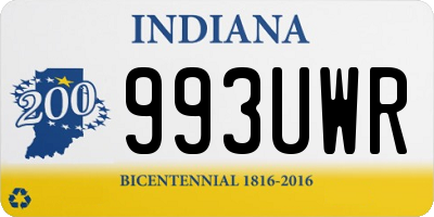 IN license plate 993UWR