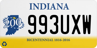 IN license plate 993UXW