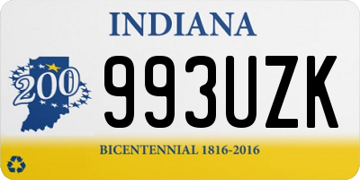 IN license plate 993UZK