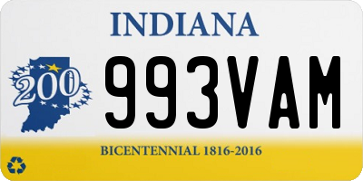 IN license plate 993VAM