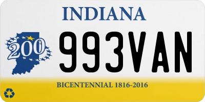 IN license plate 993VAN