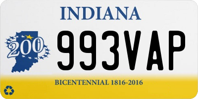 IN license plate 993VAP