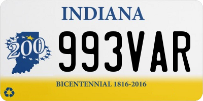 IN license plate 993VAR