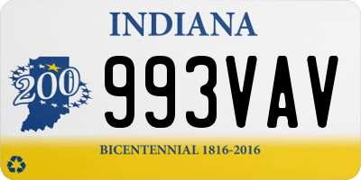 IN license plate 993VAV