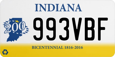 IN license plate 993VBF