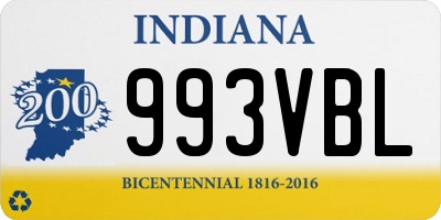 IN license plate 993VBL