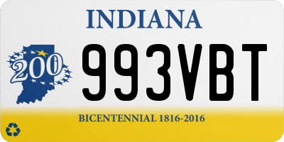 IN license plate 993VBT