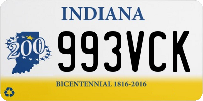 IN license plate 993VCK