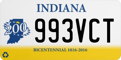 IN license plate 993VCT