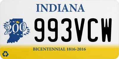 IN license plate 993VCW