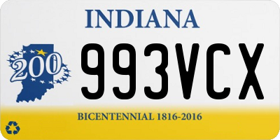 IN license plate 993VCX