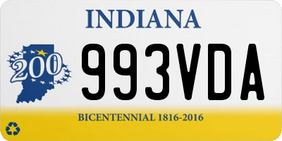 IN license plate 993VDA