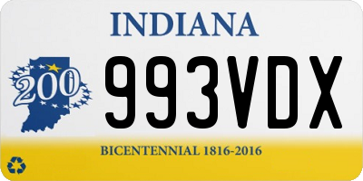 IN license plate 993VDX