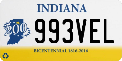 IN license plate 993VEL