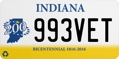 IN license plate 993VET