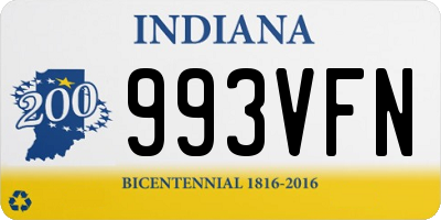 IN license plate 993VFN