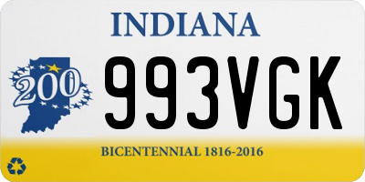 IN license plate 993VGK