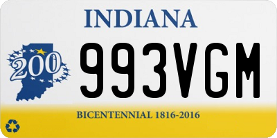 IN license plate 993VGM