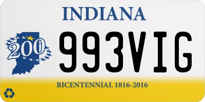 IN license plate 993VIG