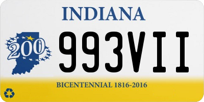 IN license plate 993VII