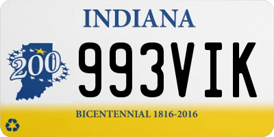 IN license plate 993VIK